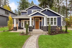 Blue house for sale
